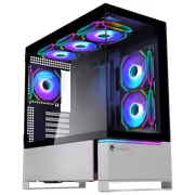 Evetech Reeve WS462B ARGB Mid-Tower Case — Silver, 6 ARGB Fans - image 3