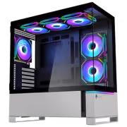 Evetech Reeve WS462B ARGB Mid-Tower Case — Silver, 6 ARGB Fans - image 5