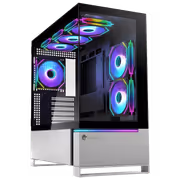 Evetech Reeve WS462B ARGB Mid-Tower Case — Silver, 6 ARGB Fans - image 6