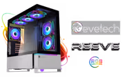 Evetech Reeve WS462B ARGB Mid-Tower Case — Silver, 6 ARGB Fans - image 1