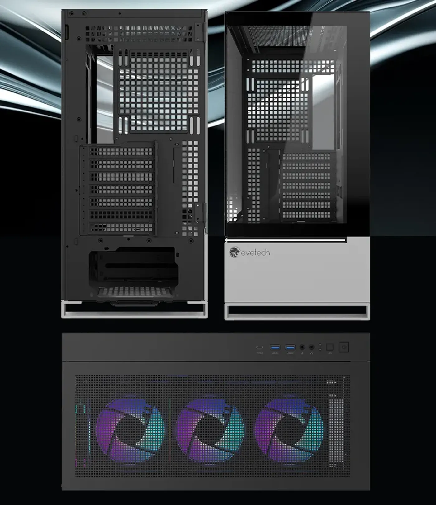 Ventilated rear and top panels of the Evetech Reeve chassis