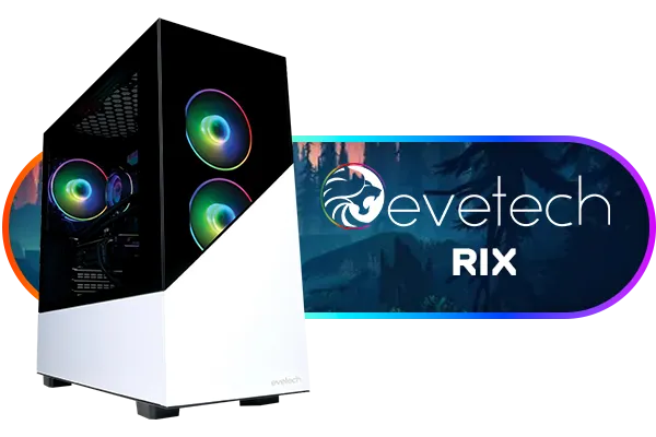 Evetech RIX Mid-Tower Gaming Case - White