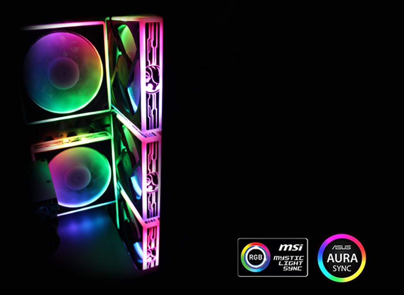 Front panel USB ports on the Evetech TRIO Elite RGB case