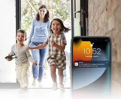 EZVIZ H1C app showing motion alerts and video playback