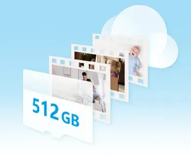 EZVIZ H1C microSD card and cloud storage icons