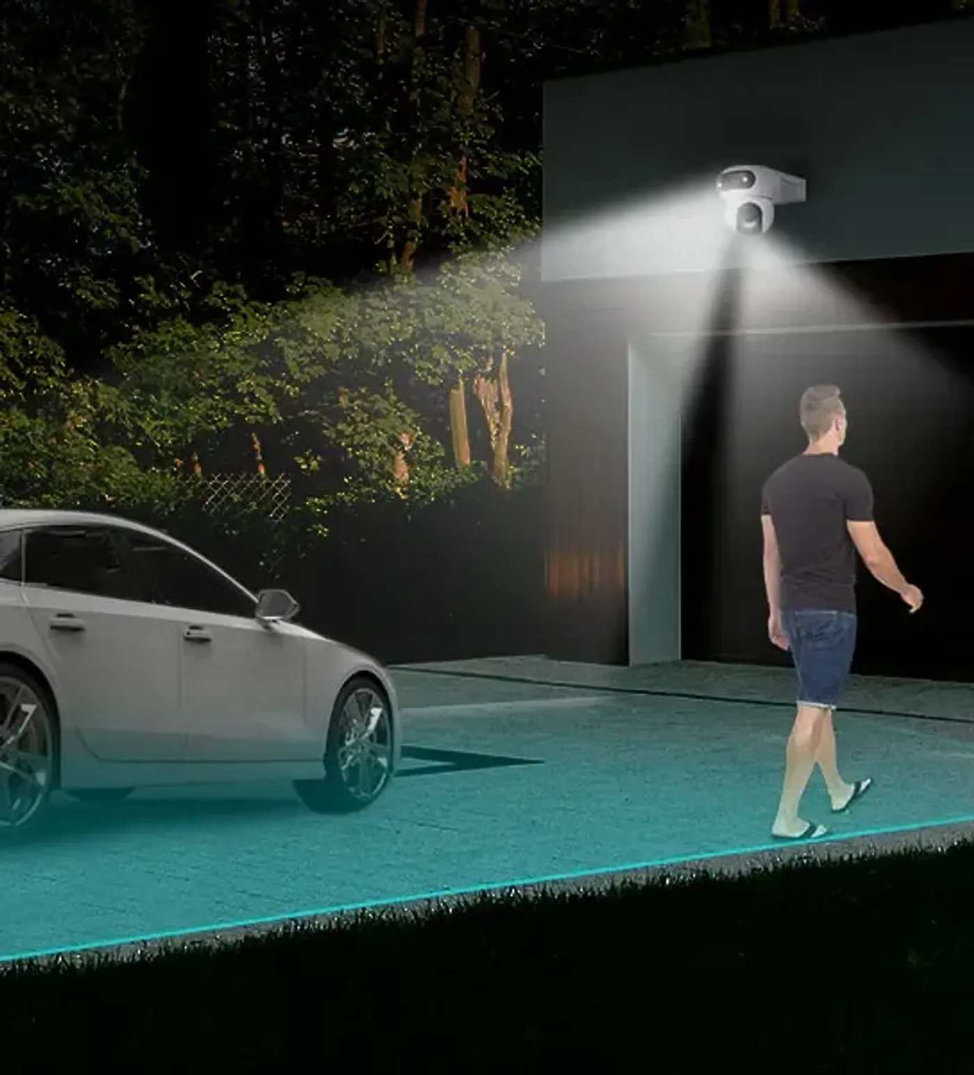 EZVIZ H90 Dual identifying a person and a vehicle with AI detection