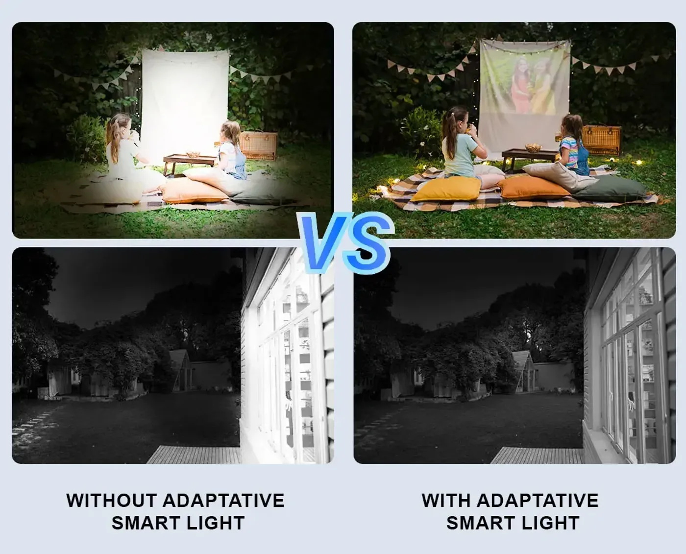 EZVIZ H90 Dual footage balancing bright and dark areas of a night scene