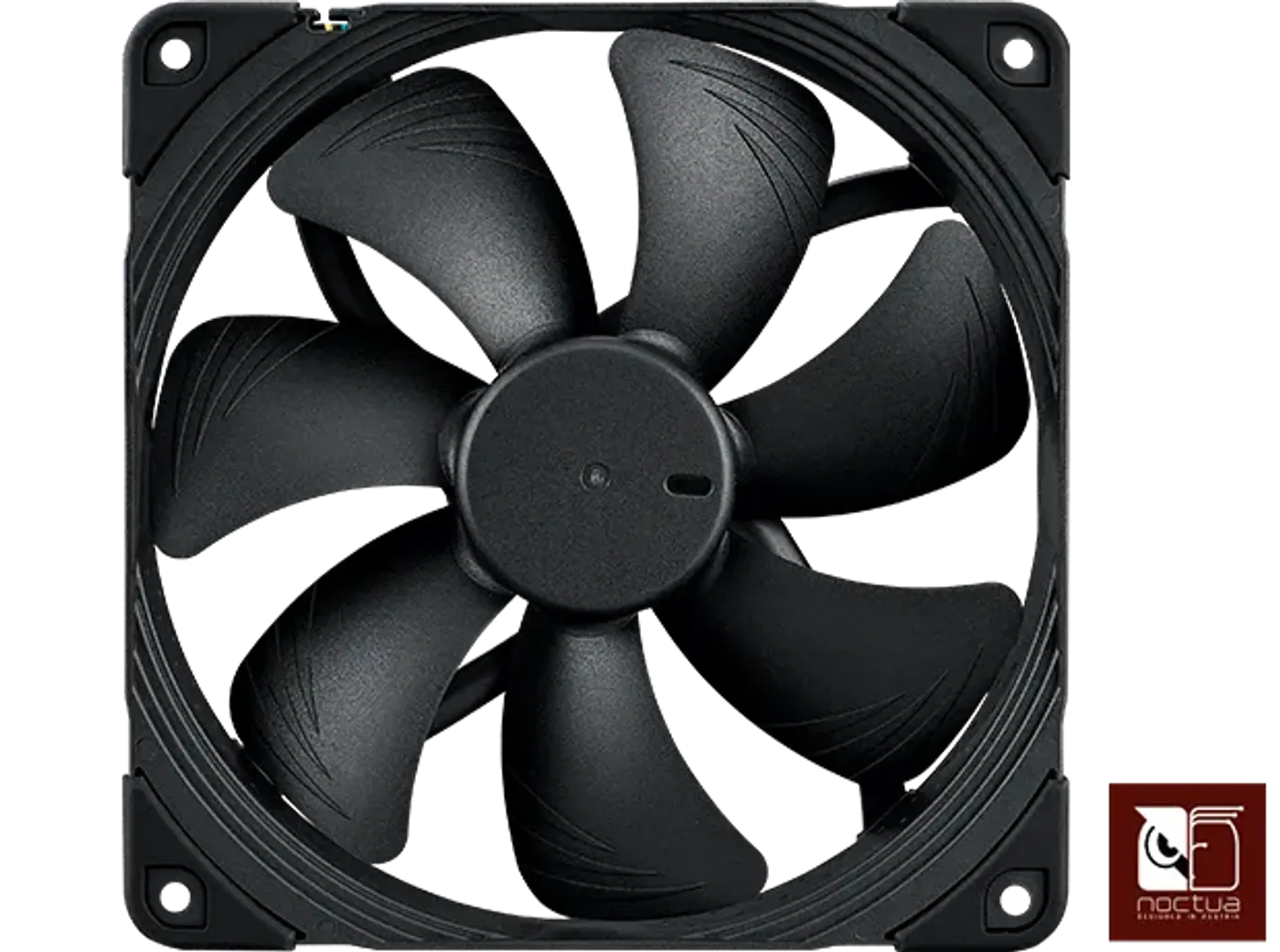 Front view of Noctua NF-A14 industrialPPC-2000 PWM 140 mm radiator fans