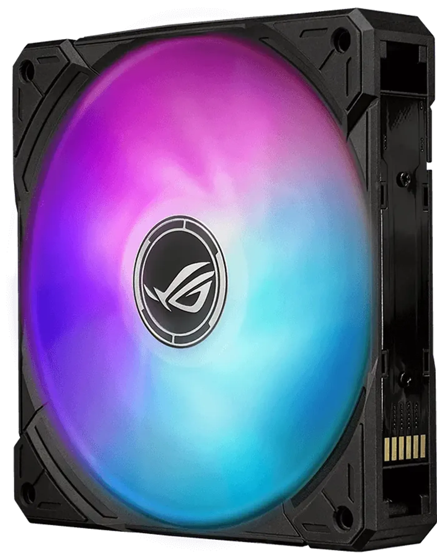 ROG RYUO IV MF-12C ARGB fan showing ARGB lighting and blades