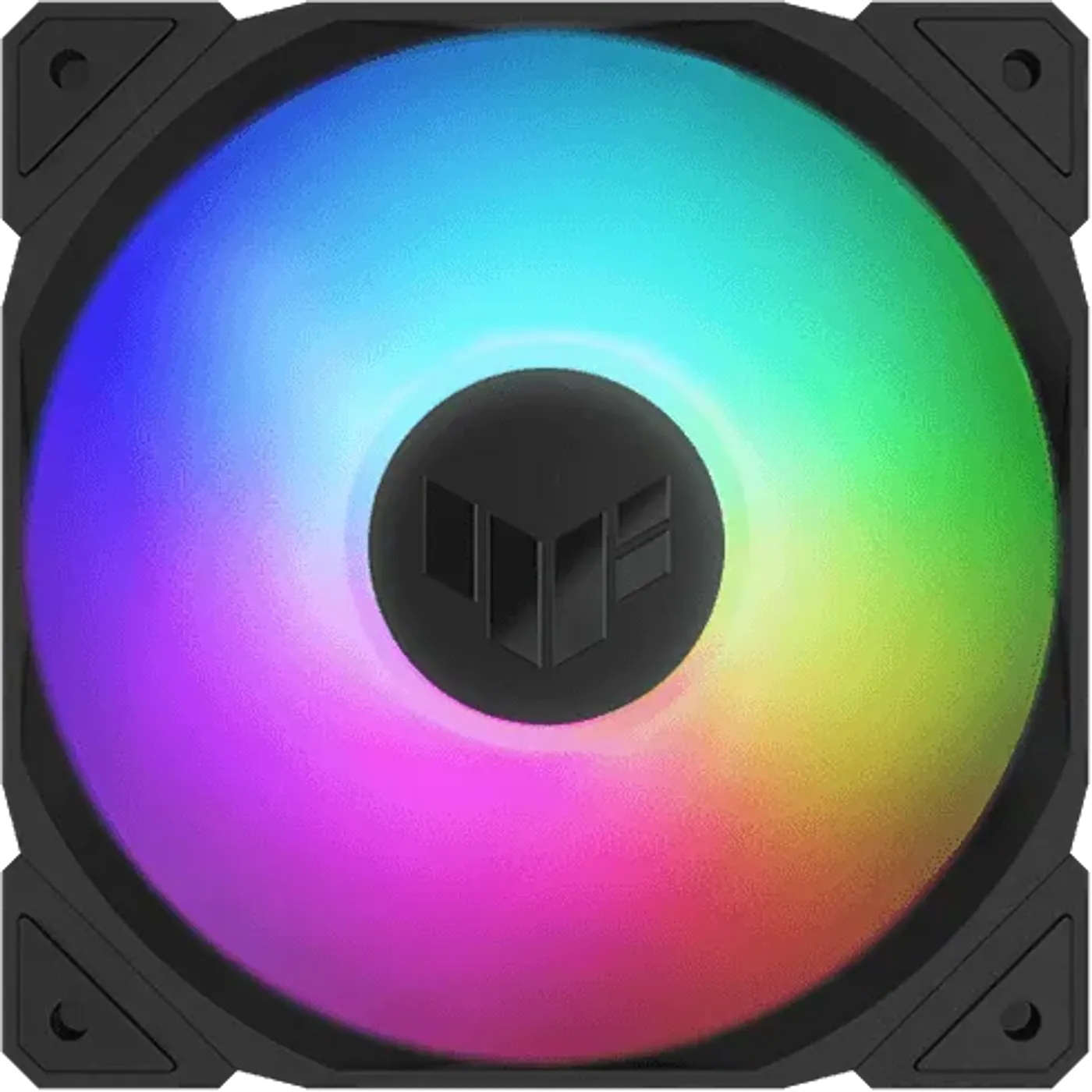 extra-thick 28 mm fan frame of ASUS TUF Gaming TR120 ARGB fan comparison with other 25 mm fan frame