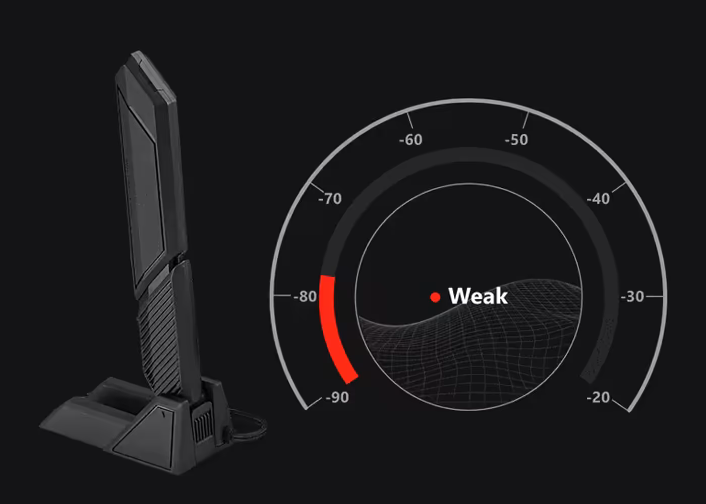 Armoury Crate Fast Check interface displaying real-time WiFi signal strength detection