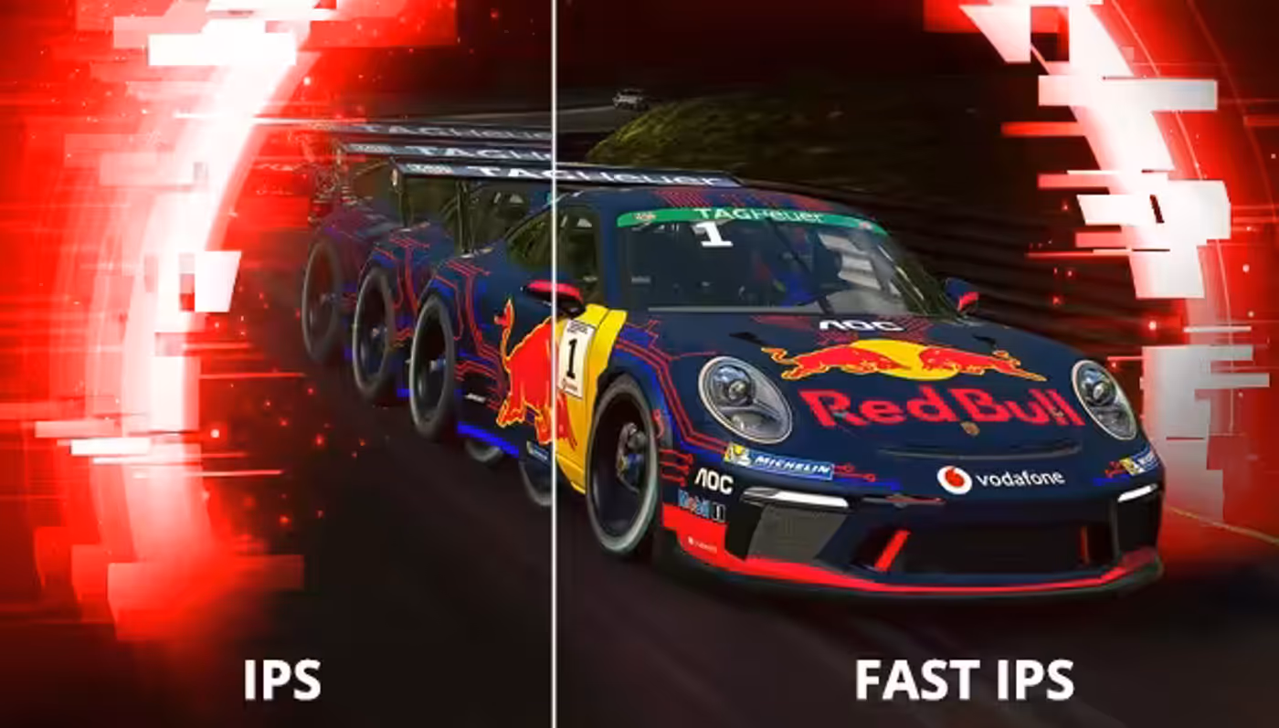 Fast IPS technology display showing enhanced gaming performance