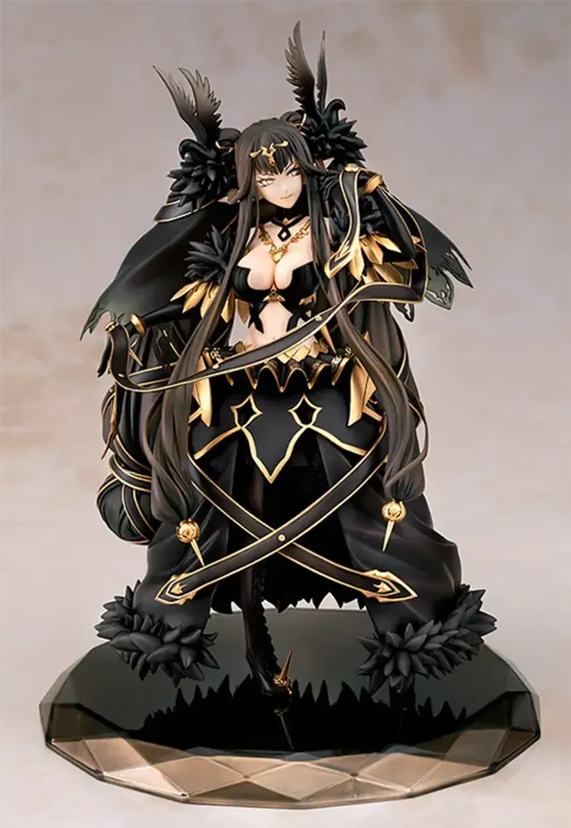 Close detail of the gold decorations on the Semiramis scale figure