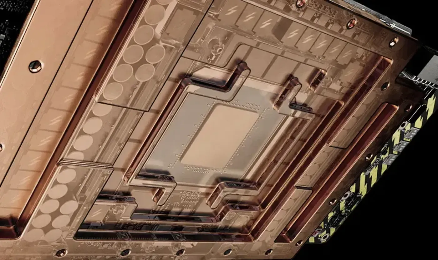 Full-copper and full-cover cold plate design for maximum GPU cooling performance.