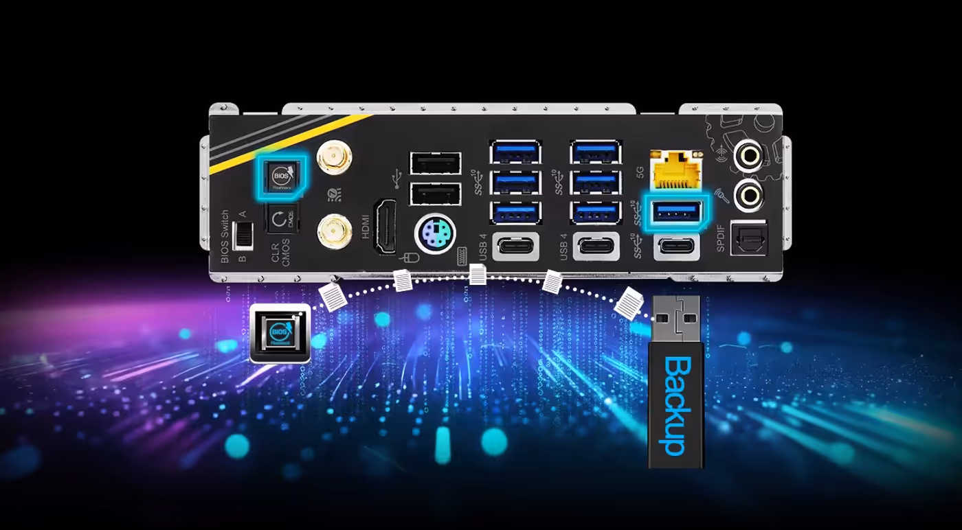 Interface illustrating the easy-to-use BIOS Flashback system