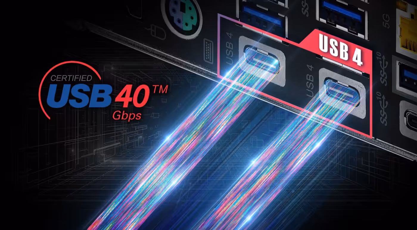 Dual USB4 Type-C ports providing high-speed connectivity options