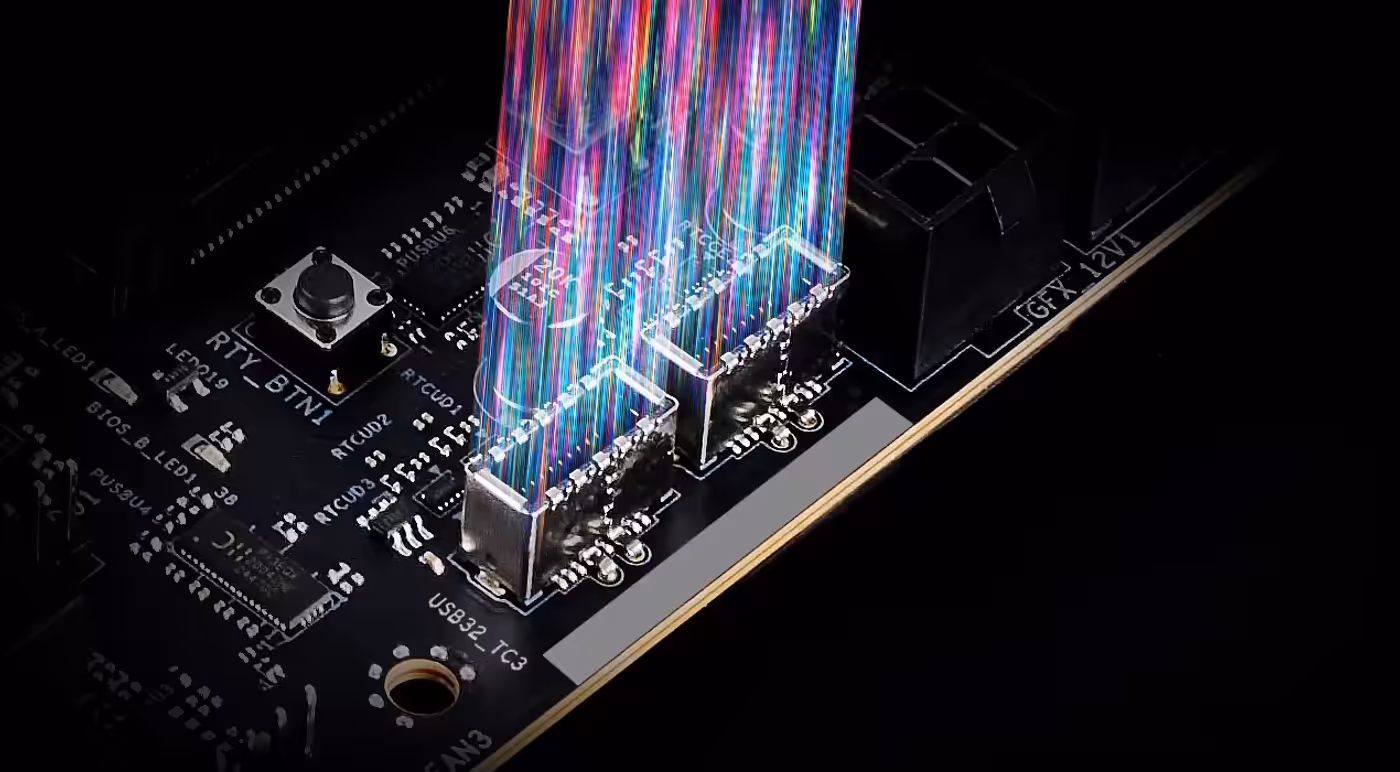 Front panel showing dual USB Type-C ports for enhanced connectivity