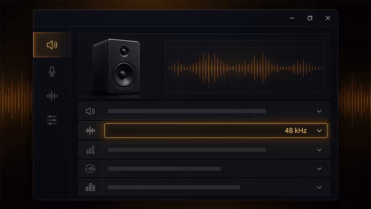 Windows audio sample rate 48kHz