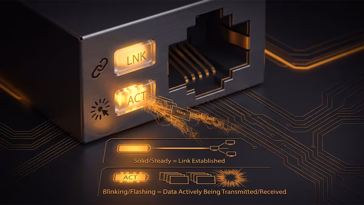 Ethernet port link and activity LEDs