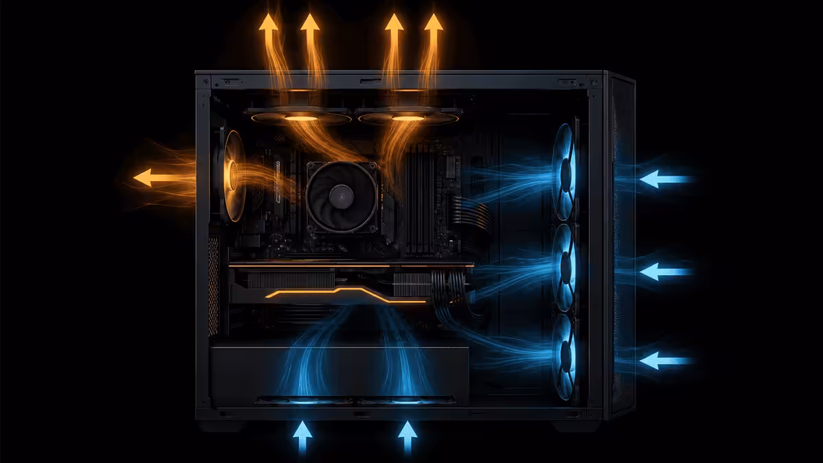Case airflow intake exhaust diagram