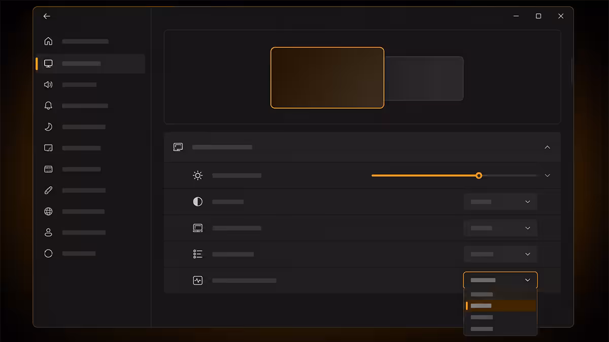 Windows refresh rate setting