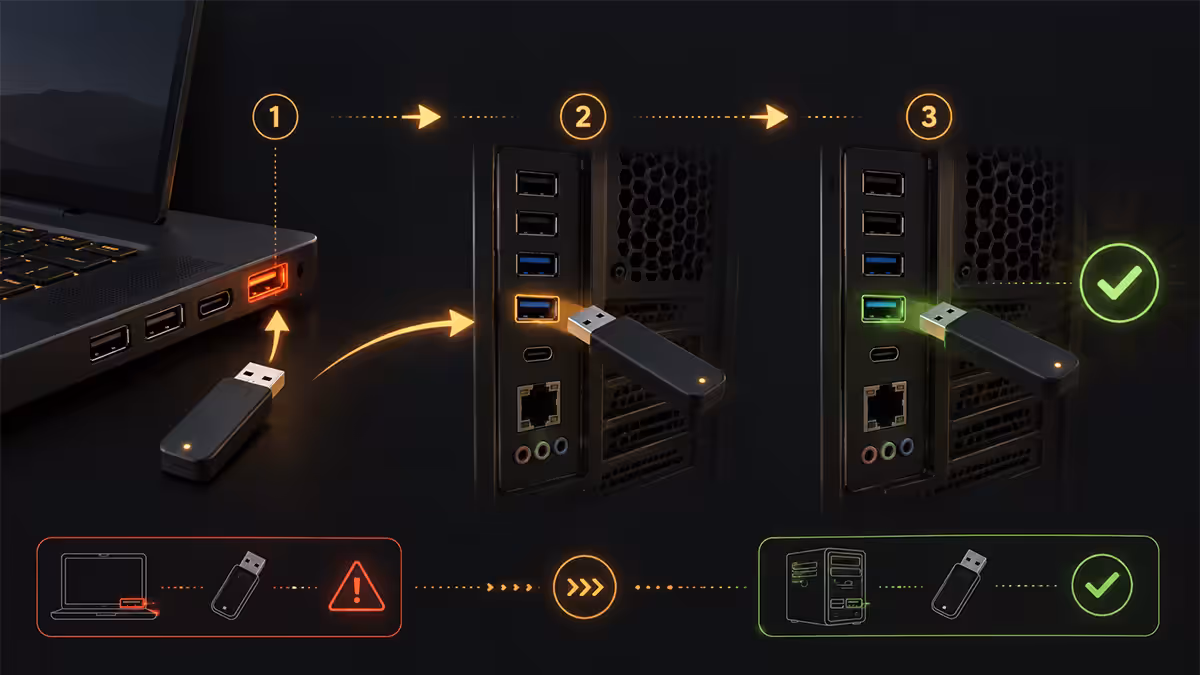 USB port swap diagnostic