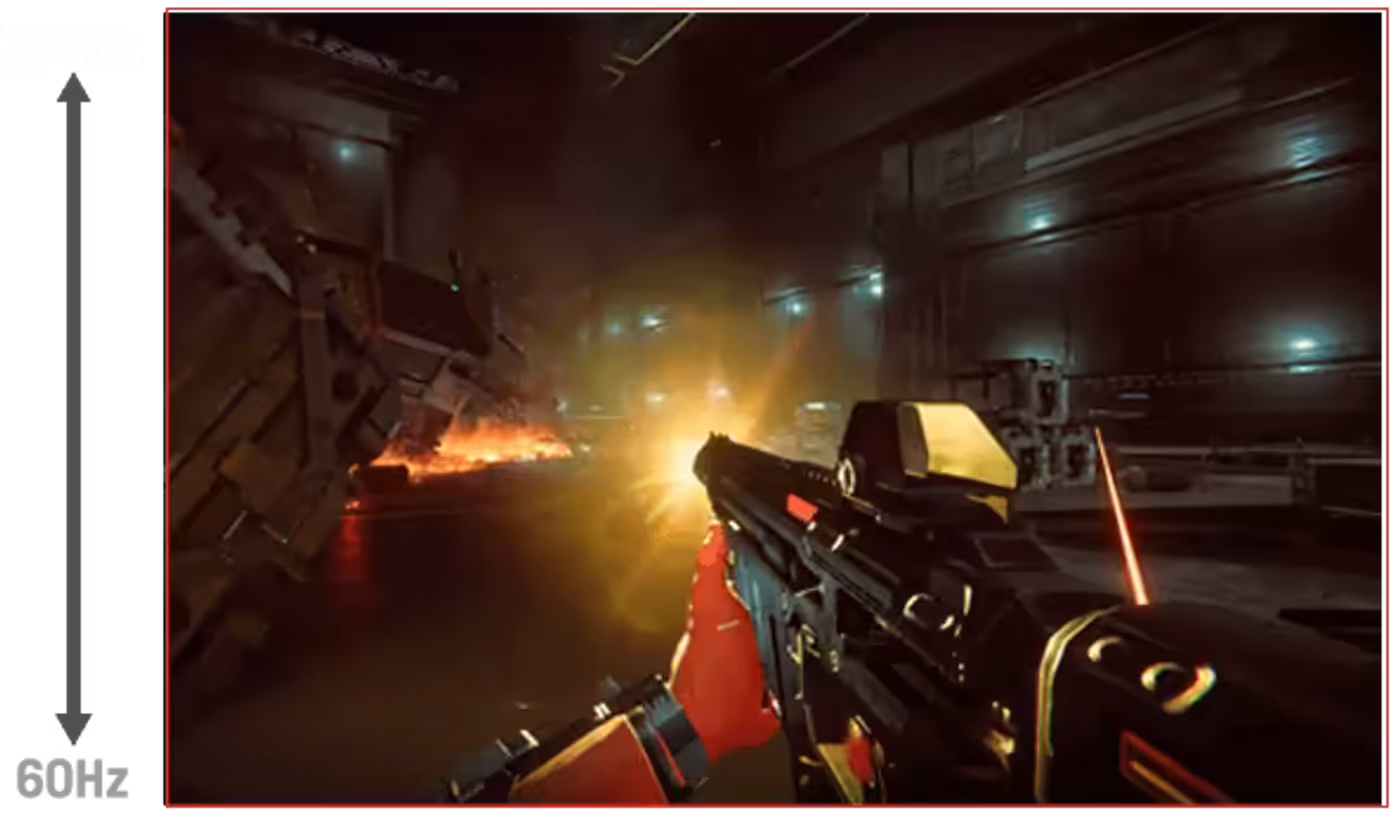 FPS gameplay demonstrating reduced flicker with OLED Anti-Flicker enabled