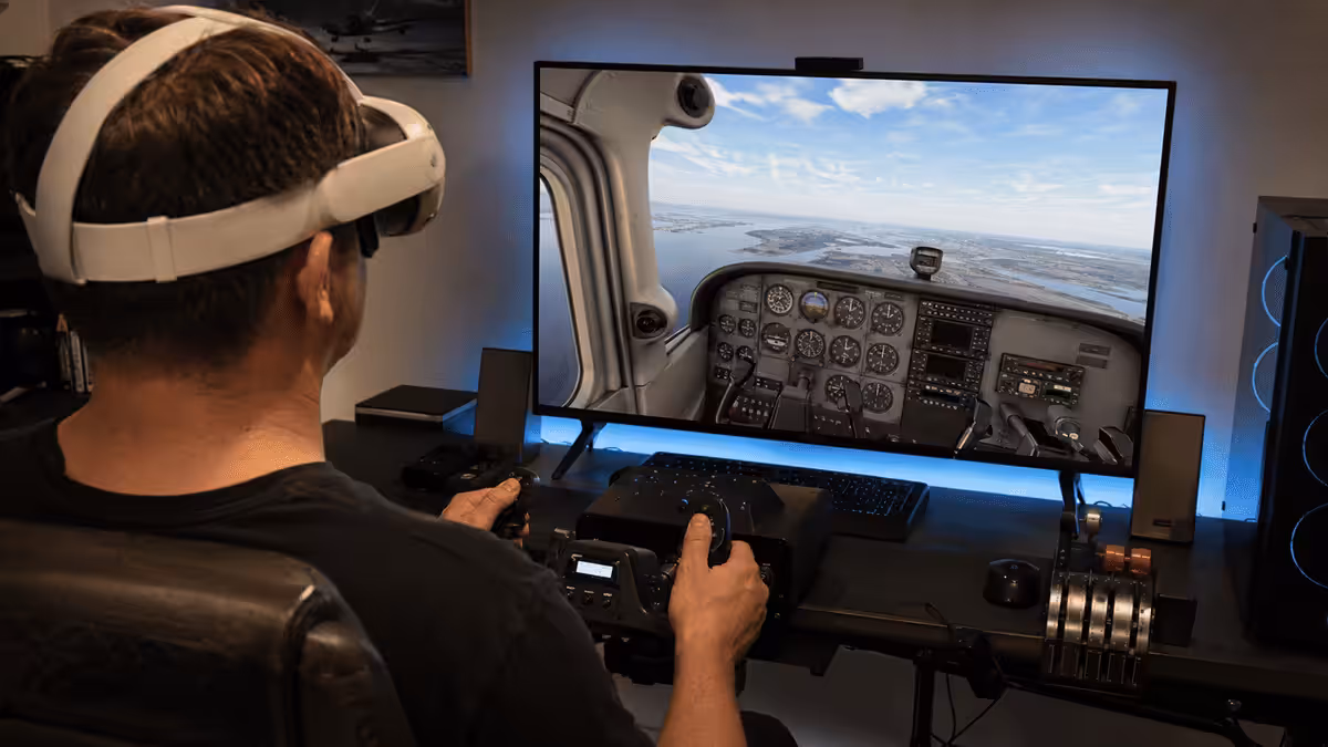Quest 3 VR cockpit perspective