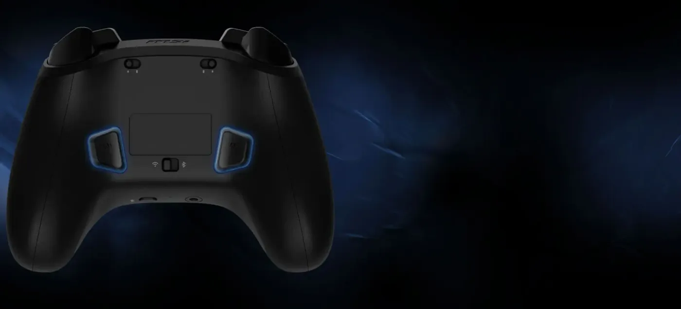 MSI FORCE GC300 controller shown with its dual vibration motors highlighted
