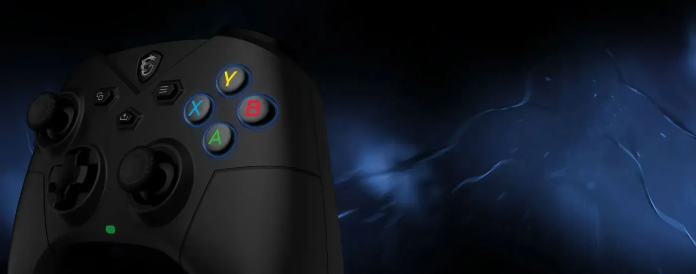 Face buttons and switches on the MSI FORCE GC300 controller