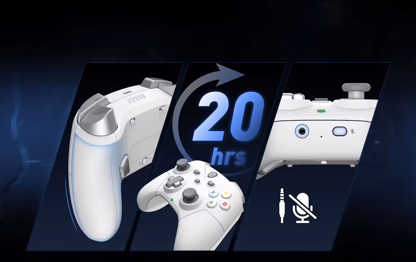 MSI FORCE GC300 controller alongside its customisable trigger settings