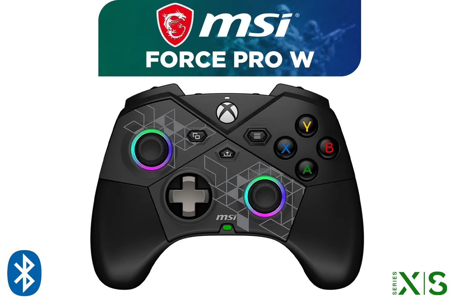 FORCE PRO W Wireless Gaming Controller / 2.4 GHz Wireless, Bluetooth, USB 2.0 (USB-C) / Up to 48 hours (w/o lighting & vibration) Battery Life / Compatible Xbox Series X|S, Xbox One X|S, Windows 10/11, Android 8 & later / S10-43G0260-C54