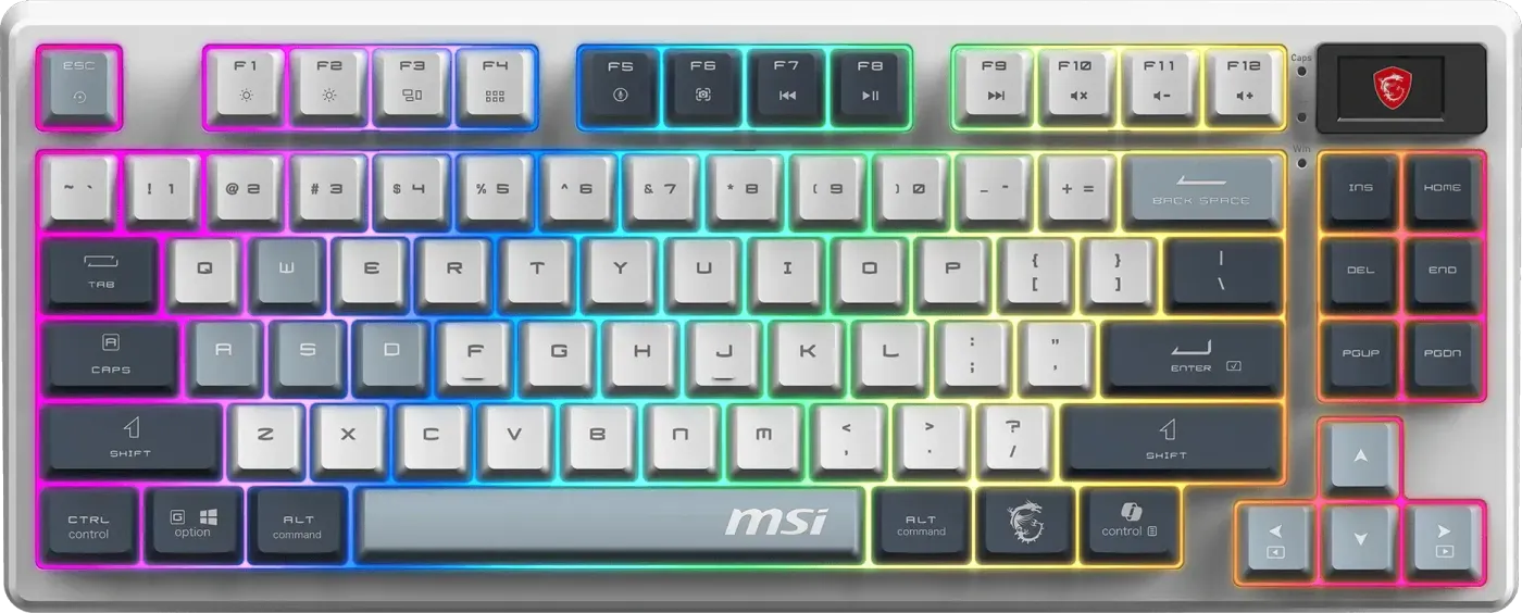 Keyboard with active RGB backlighting and customizable lighting effects