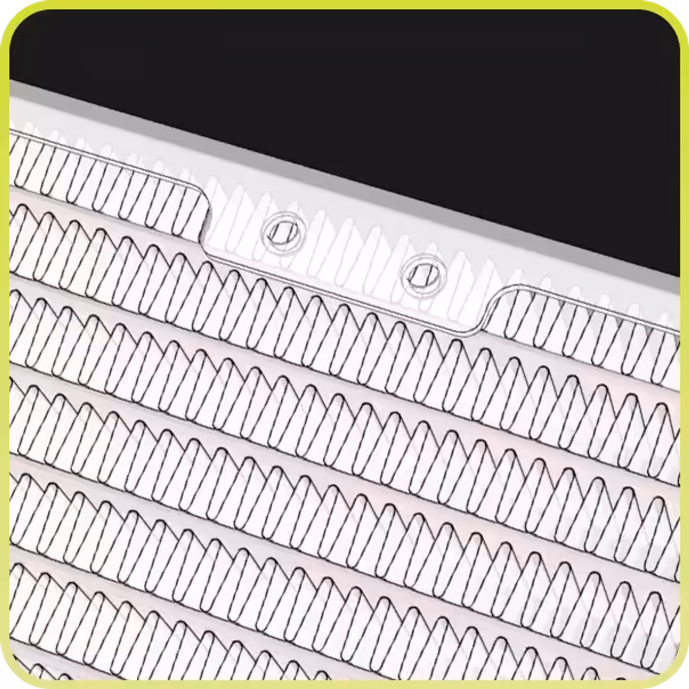 High-density radiator fins with 20 FPI for expanded cooling surface