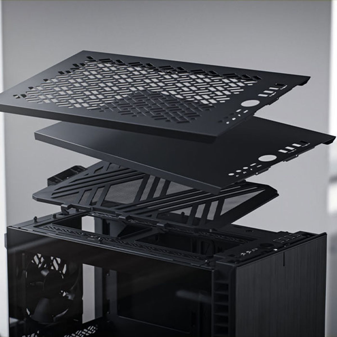 Top panel of the Fractal Design Define 7 Nano showing ventilation options
