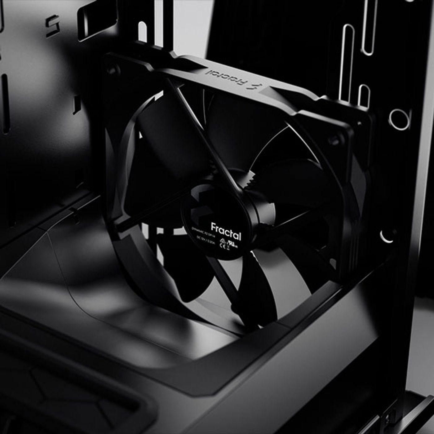 Detailed view of GPU cooling technology including modular air duct
