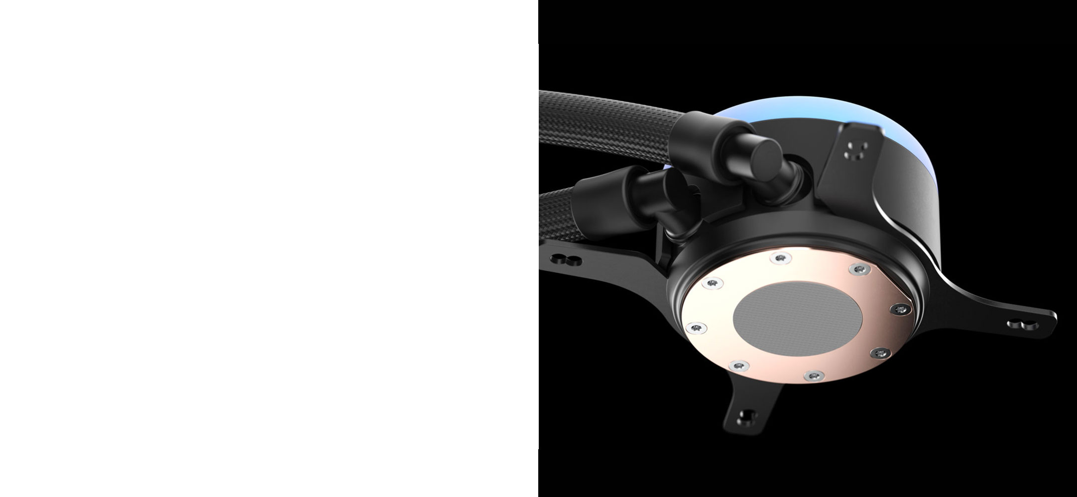 Desktop view of Fractal Design Lumen S36 RGB AIO Liquid Cooler installation features
