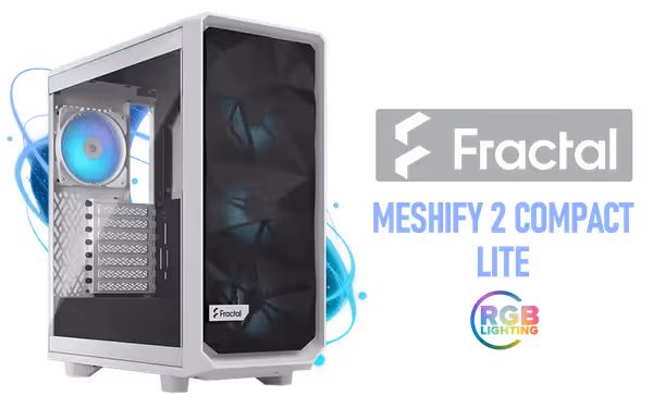 Fractal Meshify 2 Compact Lite White Mid Tower Case - image 1 Fractal Meshify 2 Compact Lite White Mid Tower Case - image 1