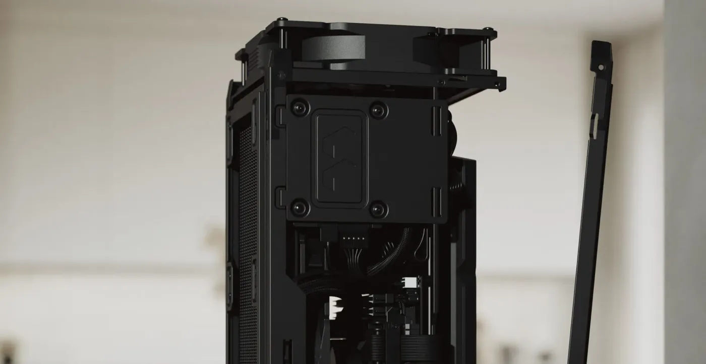 Storage layout featuring two 2.5” brackets and dedicated 3.5” drive space