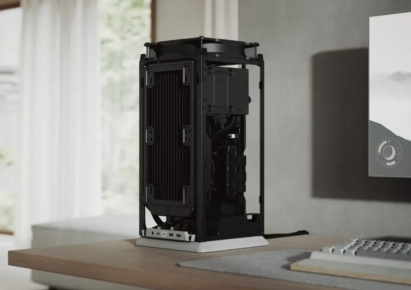 Cooling support showing compatibility for 280 mm radiators and air coolers