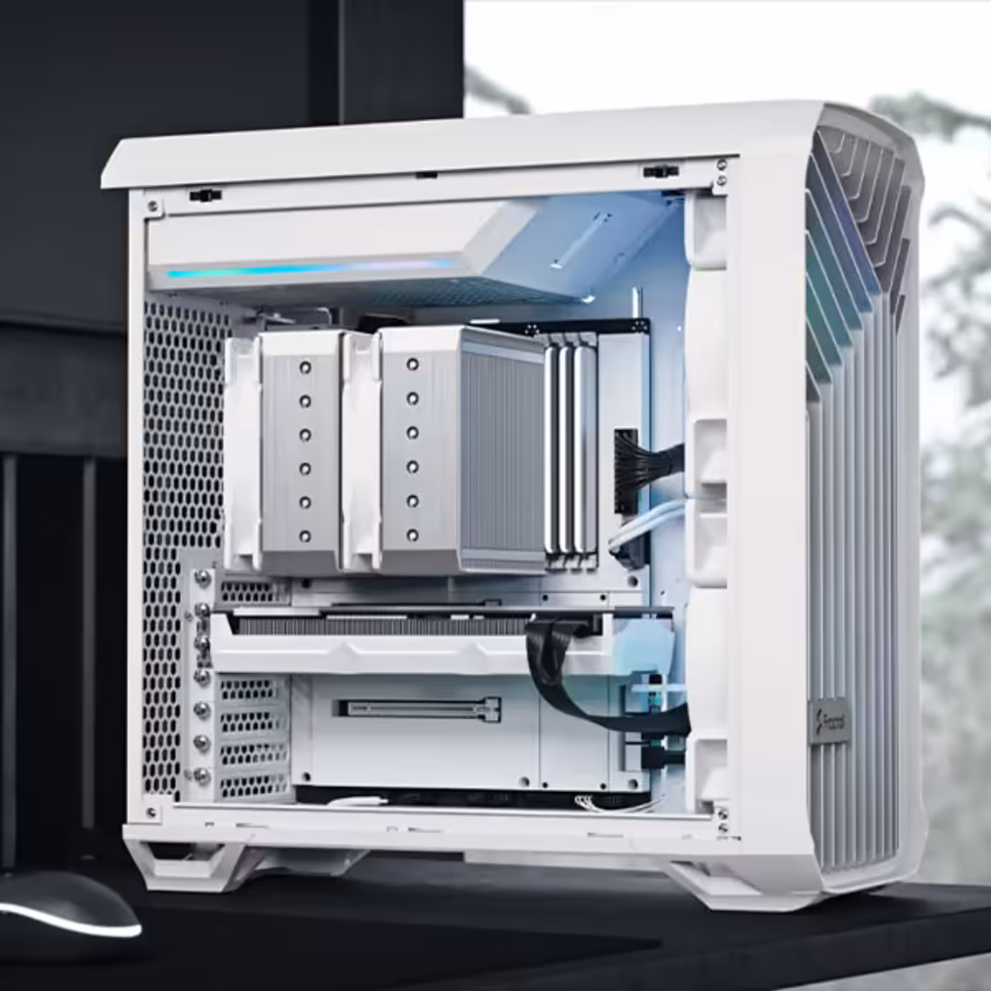 Internal view of the Fractal Design Torrent Compact RGB showing motherboard space
