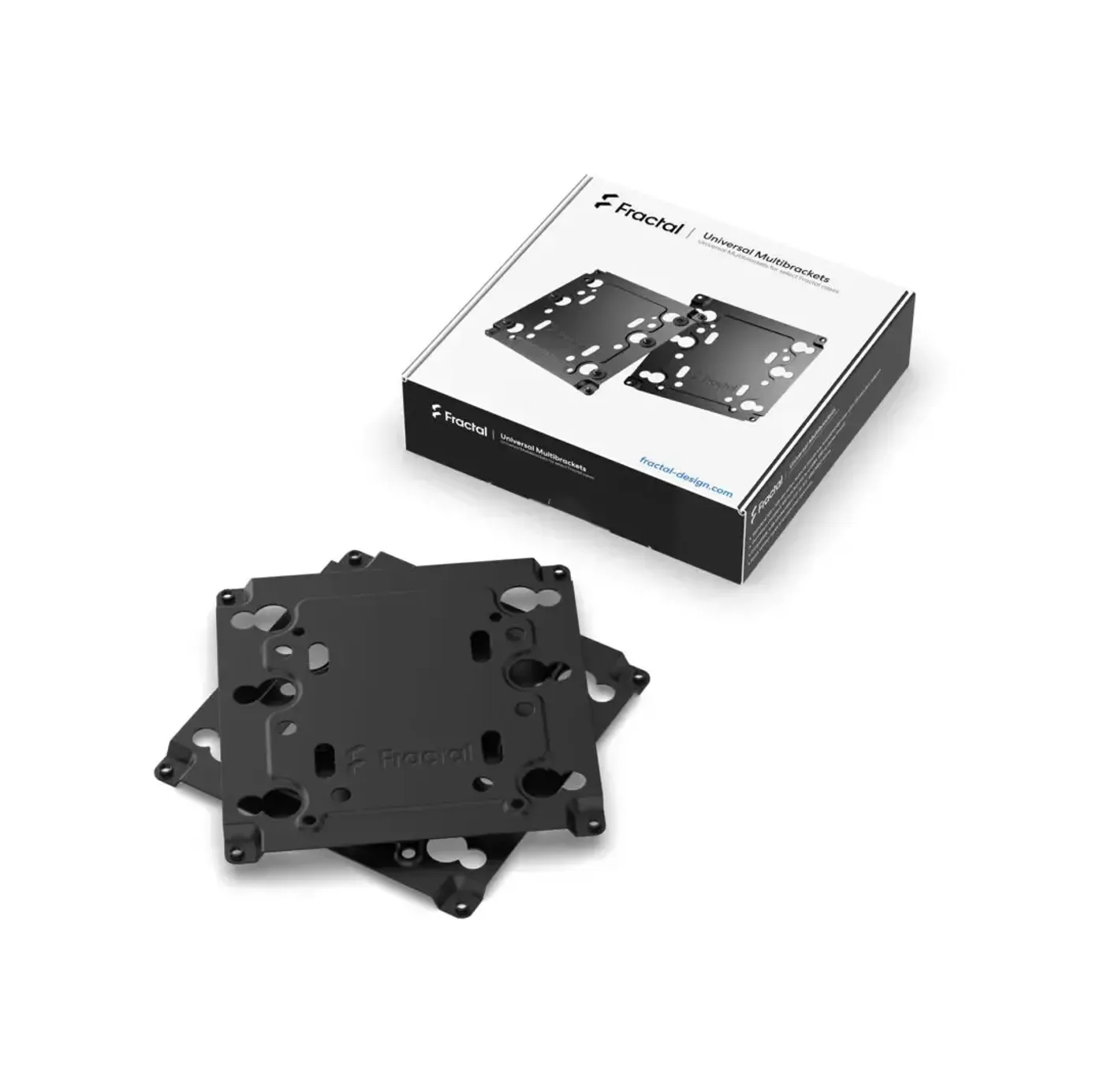 Fractal Design Universal Multibracket Type-A installed in a PC case, showing versatility of mounting options