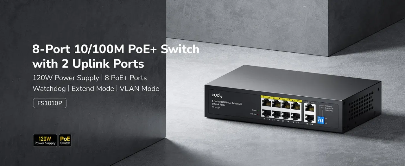 Product image showing reliable PoE for 24/7 operation