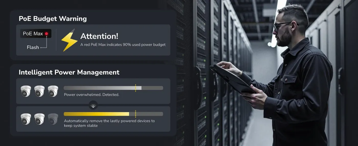 Image illustrating simplified PoE management interface and overview