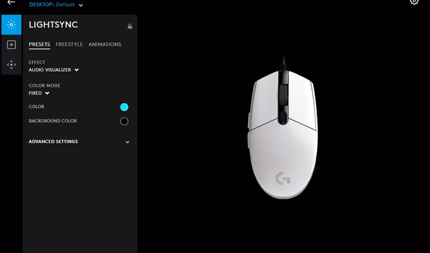 Easy customization options for G203 LIGHTSYNC lighting
