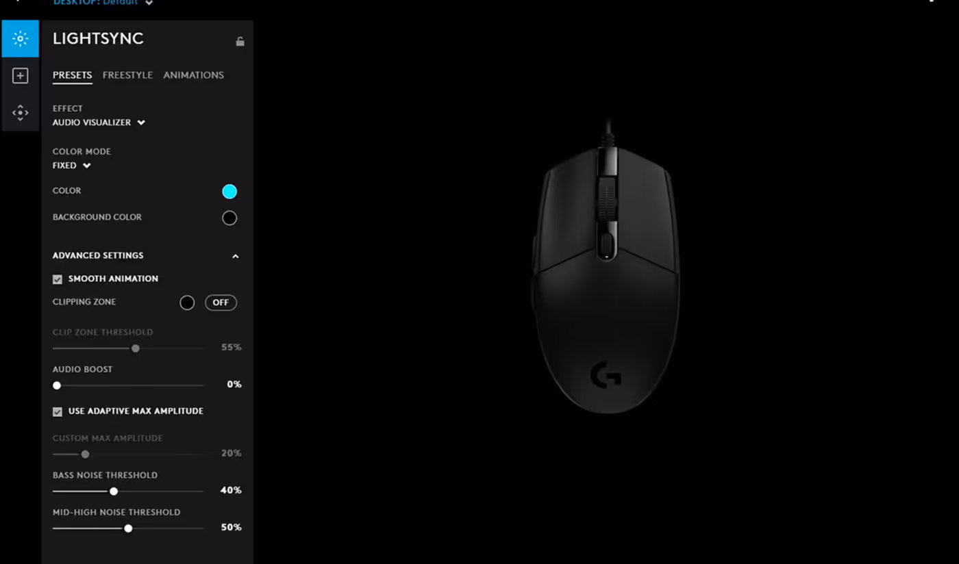 G203 Audio Visualizer lighting reacting to sound and music
