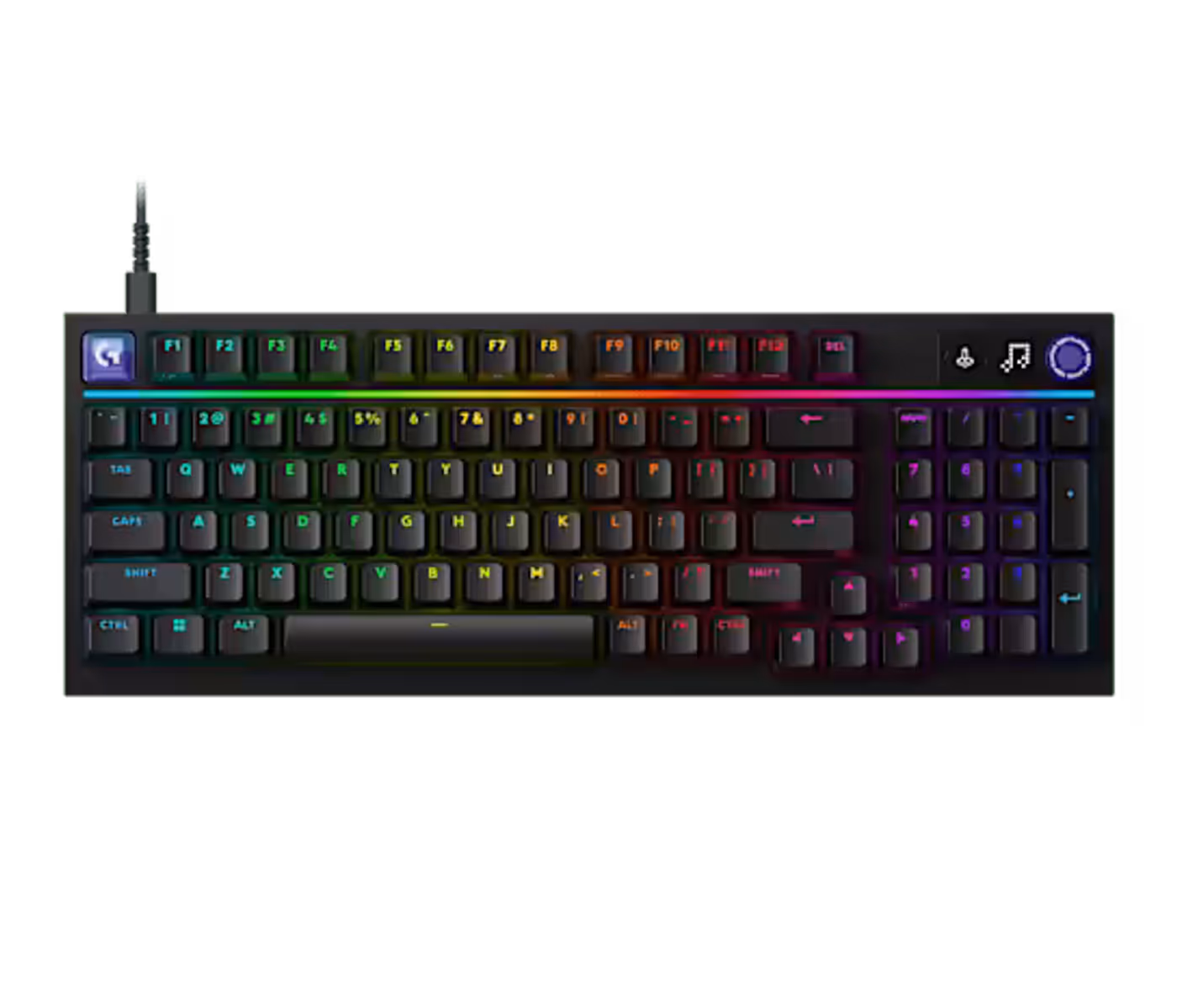 G316 X 98 gaming keyboard showing black keyset and bezel