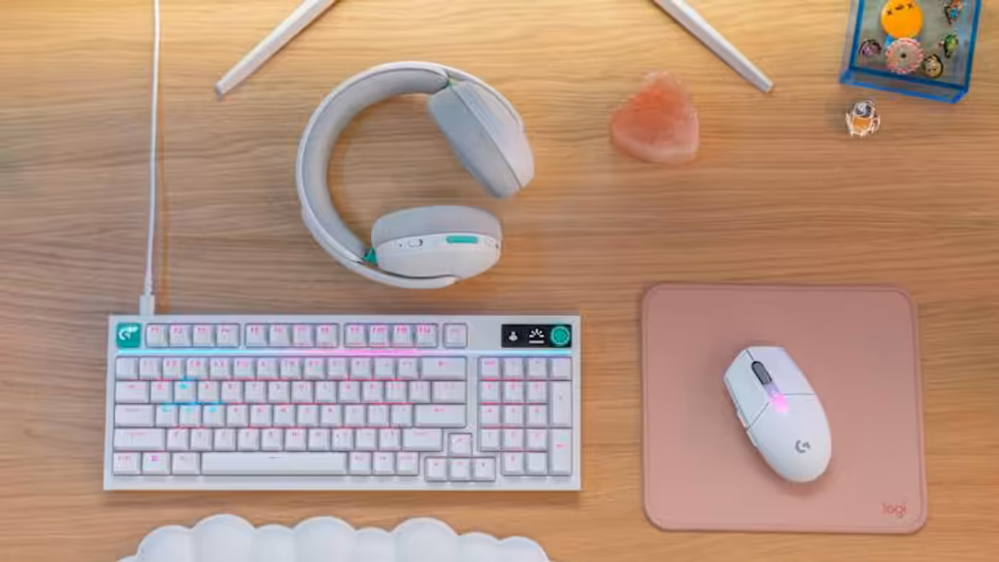 Keyboard demonstrating LIGHTSYNC RGB and customizable light bar zones