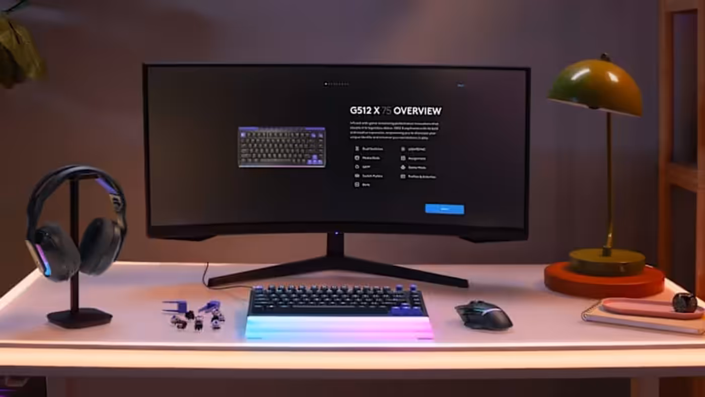 Software interface showing G HUB customization options for the keyboard