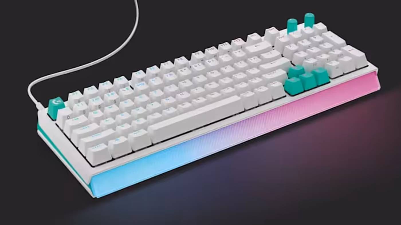 Keyboard displaying the vibrant front-facing LIGHTSYNC RGB lightbar